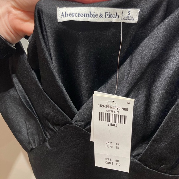 Abercrombie & Fitch Ruched Satin Slip Midi Dress - Picture 5 of 6